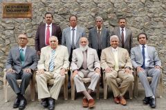 CMSF Committee of Management 2026 Seated:: M. Basheer Ismail, M. Ali Azeez (Chairman), A.G.A. Barrie (President BoT), A Farhaz Farouk (Secretary) and Dr. M. Imtiaz Ismail Standing: M. Ashroff Rumi, A.M. Nahiya, M.Y.M. Faiz and M. Asif Shukri Absent: M. Faizer Hashim