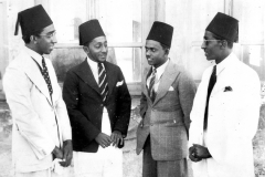 CMSF Scholars at Al-Azhar University, Egypt in 1947 L to R: Moulavi Ubaidus Sattar (Hapugastalawa, Nawalapitya), Moulavi A.H.M. Hussain (Maligawatte, Colombo), Moulavi Alavi Abulhassan (Nambuluwa, Pasyala) and Moulavi A.R.M. Zubair (Mawanella)